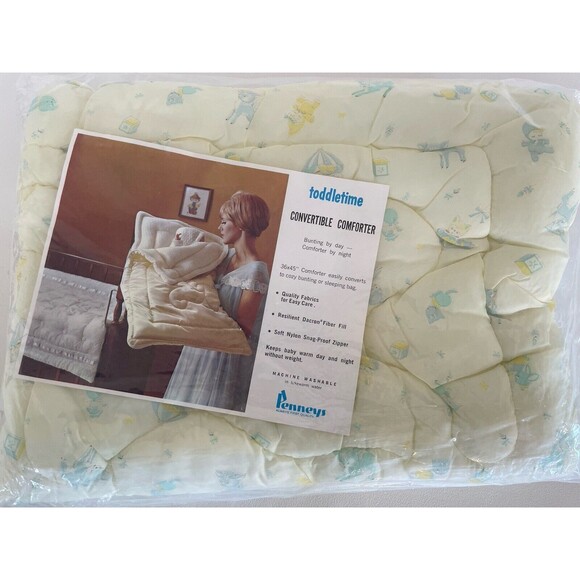 VINTAGE Toddletime convertible comforter Blanket Crib Deer Baby Old Stock - Picture 1 of 12